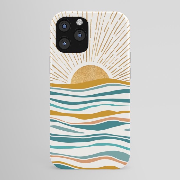 The Sun and The Sea - Gold and Teal iPhone Case Gallery Image 43