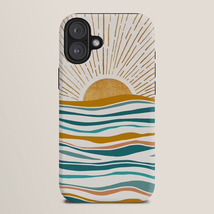 The Sun and The Sea - Gold and Teal iPhone Case Gallery Image 10