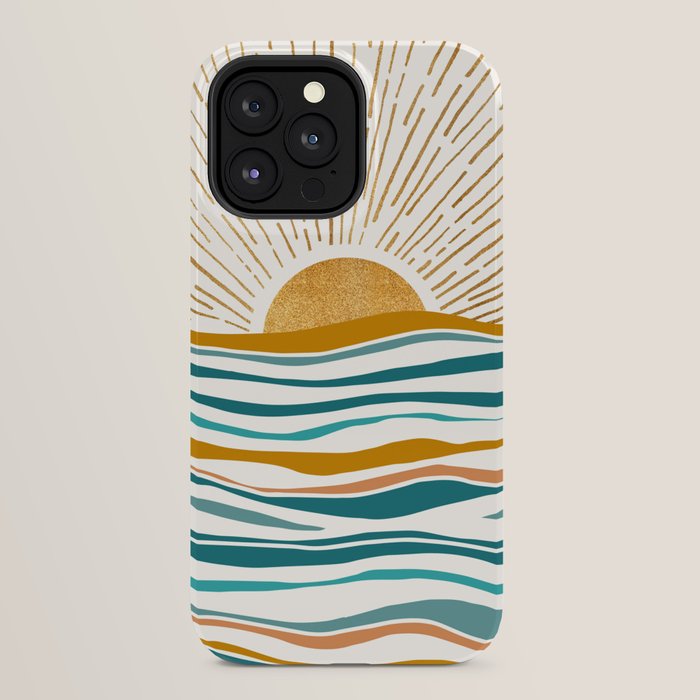 The Sun and The Sea - Gold and Teal iPhone Case Gallery Image 24