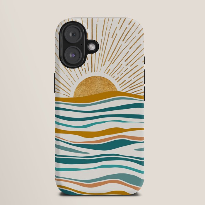The Sun and The Sea - Gold and Teal iPhone Case Gallery Image 9