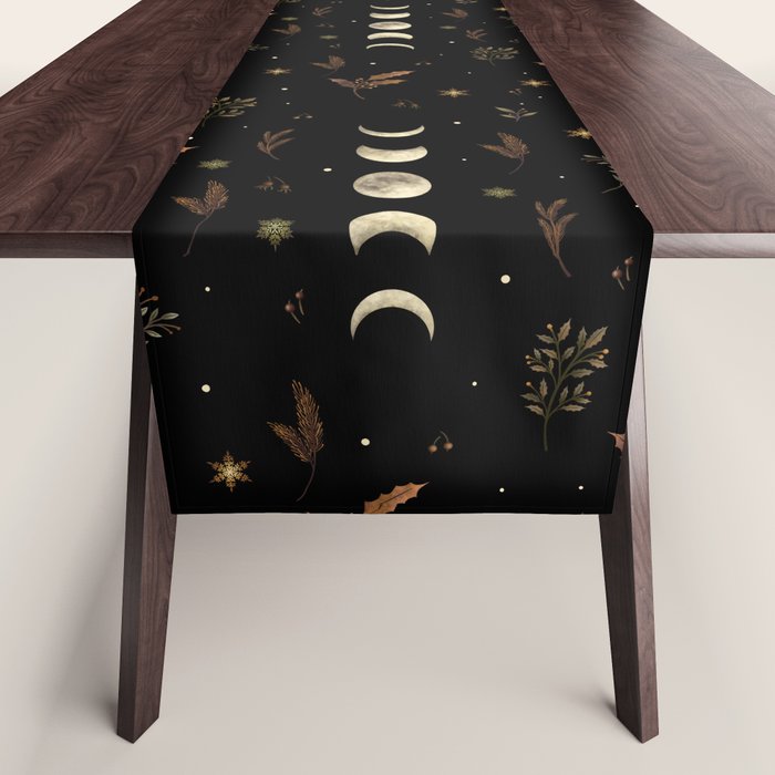 Moonlight Garden - Winter Brown Table Runner Gallery Image 1