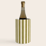 Cabana Stripe - moss green and cream Wine Chiller Gallery Image 1