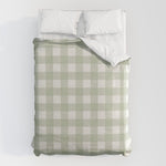 Sage Green Gingham Check Pattern Duvet Cover Gallery Image 1