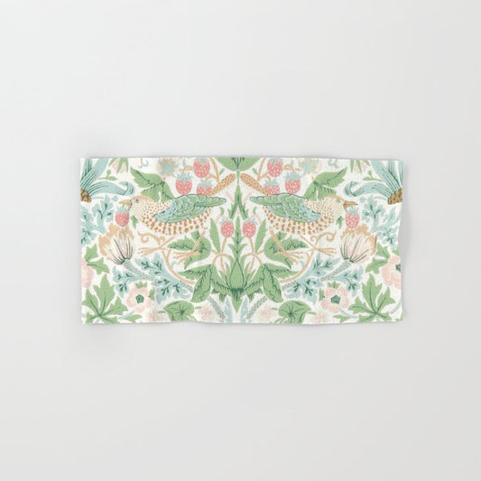 William Morris Strawberry Thief Cochineal Willow Bath Towel Gallery Image 1