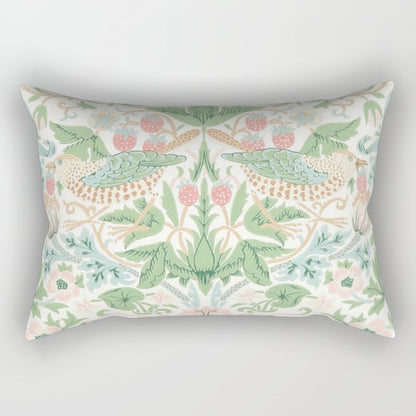 William Morris Strawberry Thief Cochineal Willow Rectangular Pillow Gallery Image 1