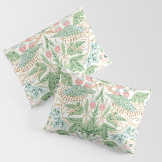William Morris Strawberry Thief Cochineal Willow Pillow Sham Gallery Image 1