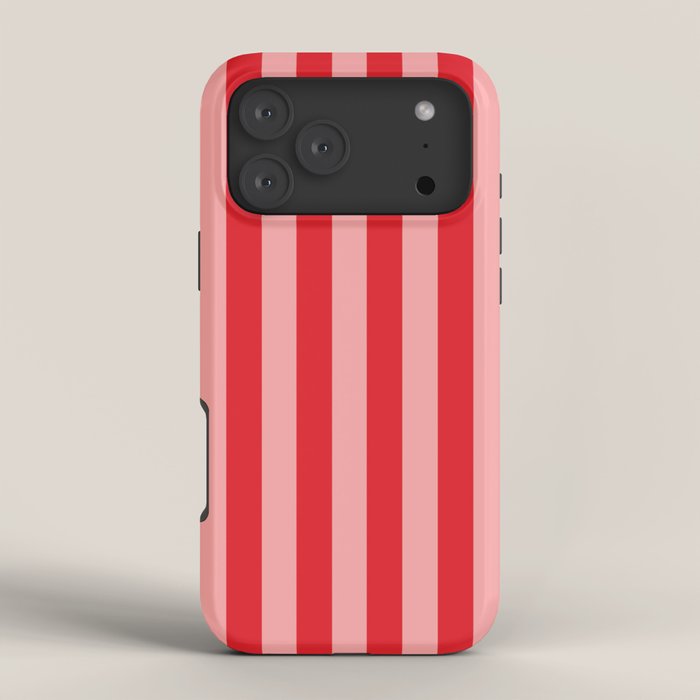 Bold Vertical Stripes Pattern (red/pink) iPhone Case Gallery Image 4