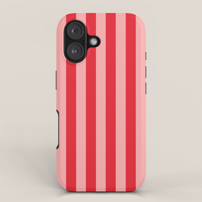 Bold Vertical Stripes Pattern (red/pink) iPhone Case Gallery Image 1