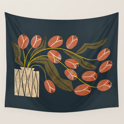 Spilling Red Tulips Wall Tapestry Gallery Image 1