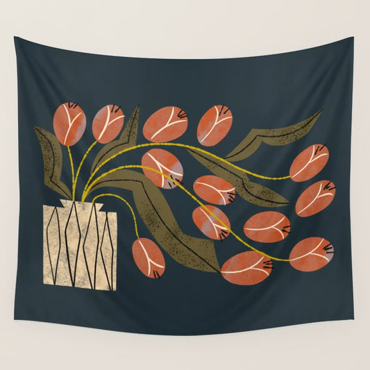 Spilling Red Tulips Wall Tapestry Gallery Image 1