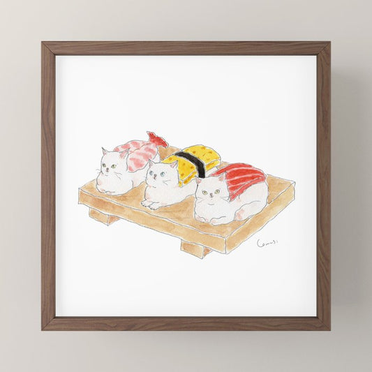 Sushi Nyanco -Sushi Cats- Mini Art Print Gallery Image 2