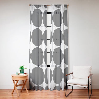 Retro '50s Shapes in Black and White Window Curtain Gallery Image 20
