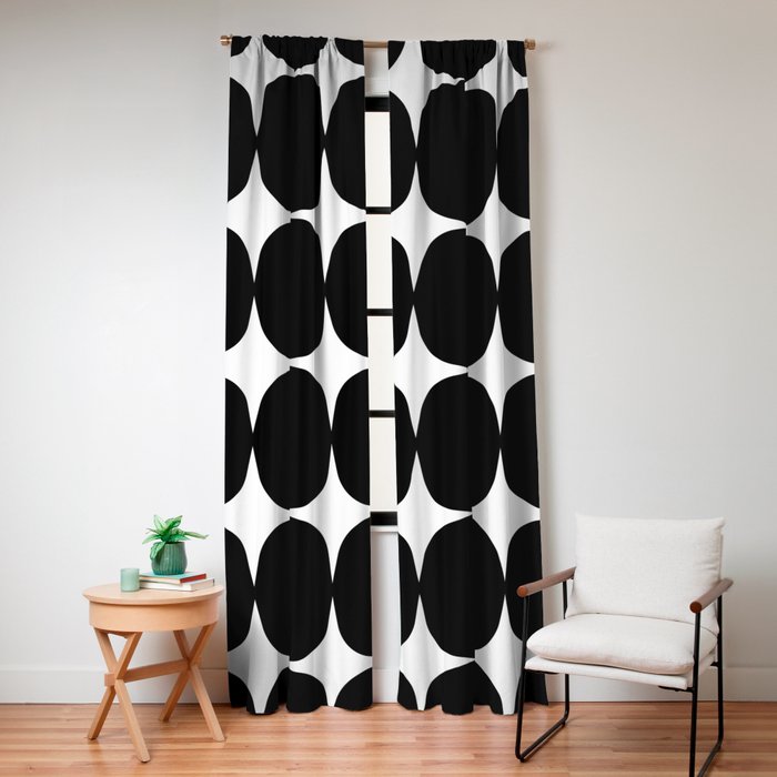 Retro '50s Shapes in Black and White Window Curtain Gallery Image 8
