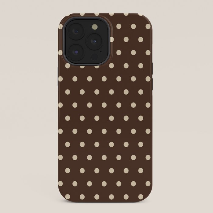 Vintage polka dots baroque brown & cream iPhone Case Gallery Image 36