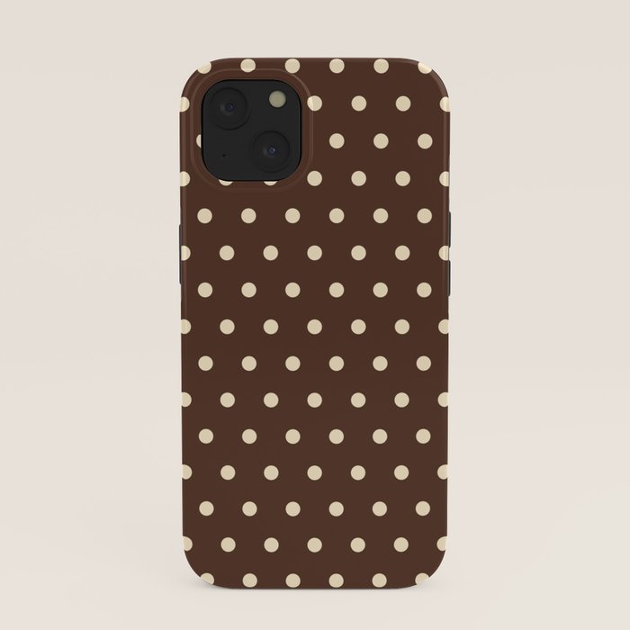 Vintage polka dots baroque brown & cream iPhone Case Gallery Image 37