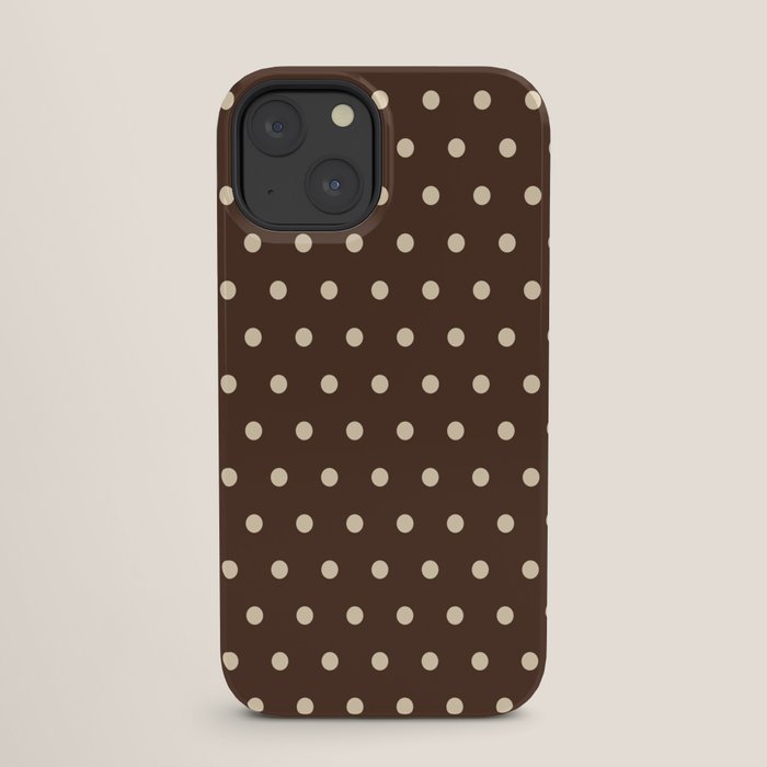 Vintage polka dots baroque brown & cream iPhone Case Gallery Image 25