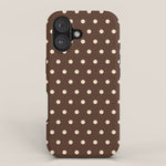 Vintage polka dots baroque brown & cream iPhone Case Gallery Image 1