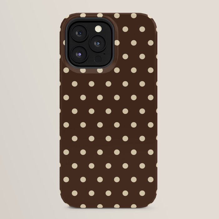 Vintage polka dots baroque brown & cream iPhone Case Gallery Image 24