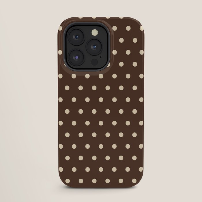 Vintage polka dots baroque brown & cream iPhone Case Gallery Image 27
