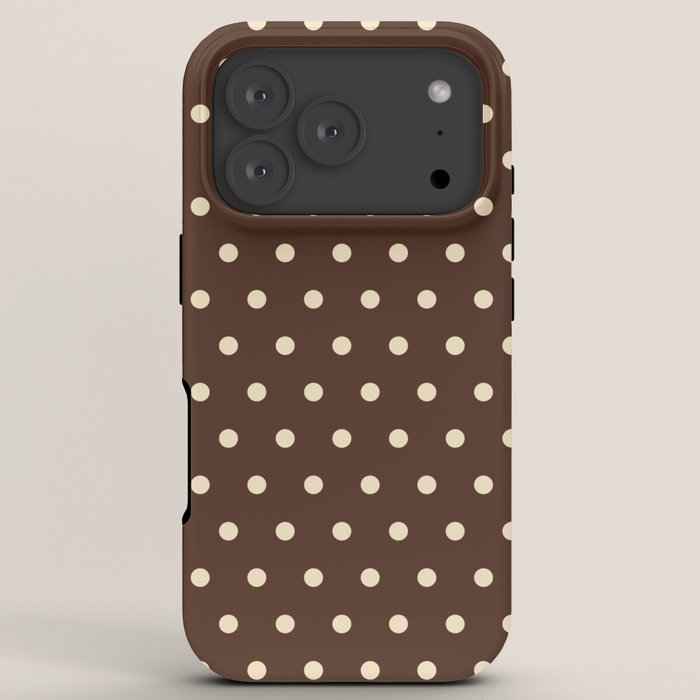 Vintage polka dots baroque brown & cream iPhone Case Gallery Image 7