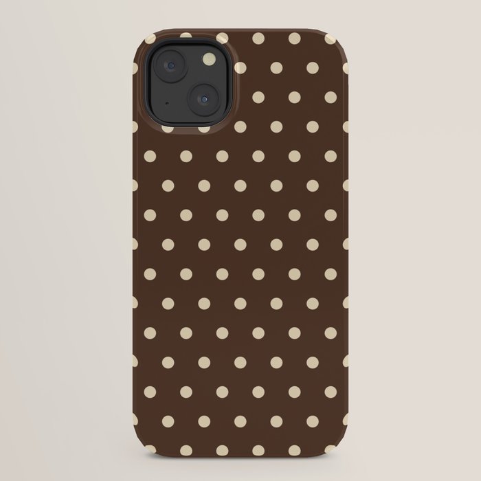 Vintage polka dots baroque brown & cream iPhone Case Gallery Image 30