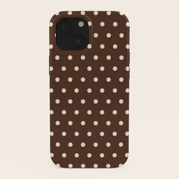 Vintage polka dots baroque brown & cream iPhone Case Gallery Image 38