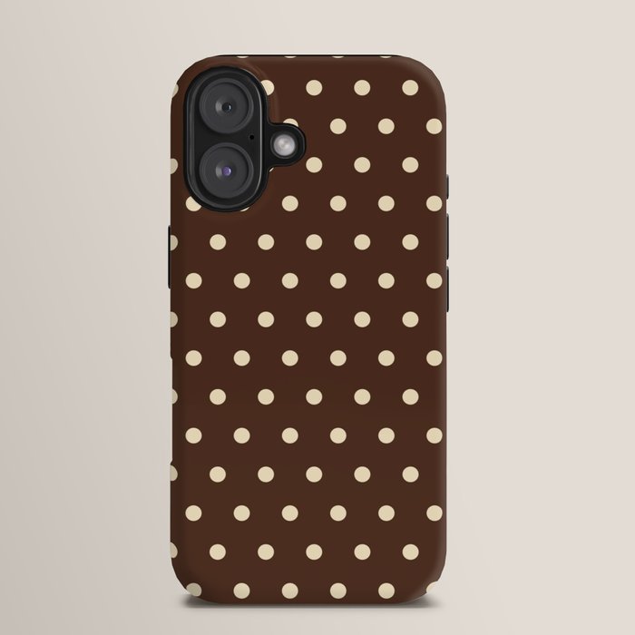 Vintage polka dots baroque brown & cream iPhone Case Gallery Image 13