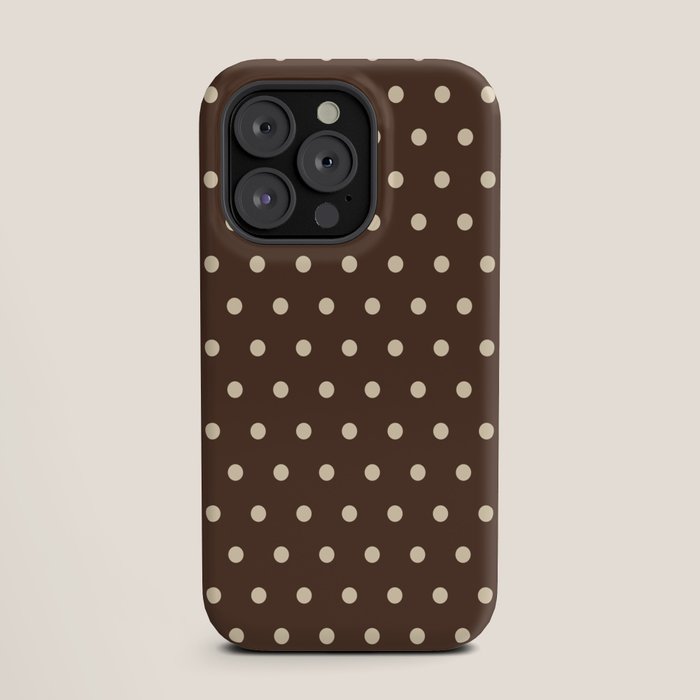 Vintage polka dots baroque brown & cream iPhone Case Gallery Image 19