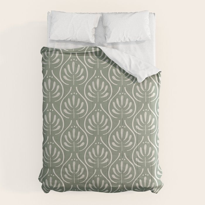 Boho Sage Green Pattern Comforter Gallery Image 1