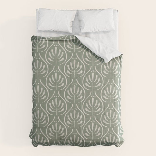 Boho Sage Green Pattern Comforter Gallery Image 1
