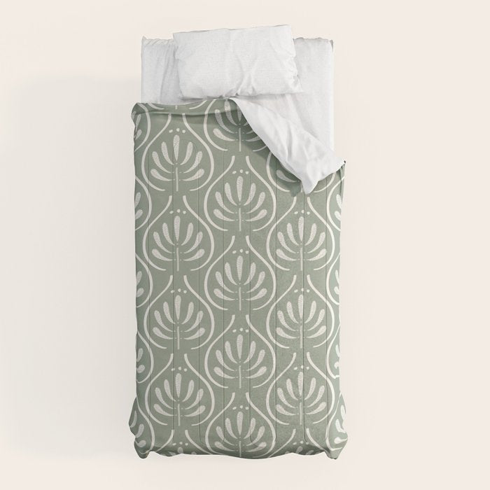 Boho Sage Green Pattern Comforter Gallery Image 10