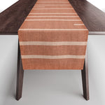 Geometric Art, Colorful Stripes, Terracotta Table Runner Gallery Image 1