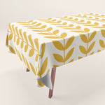 Scandinavian Mid Century Pattern Yellow Tablecloth Gallery Image 1