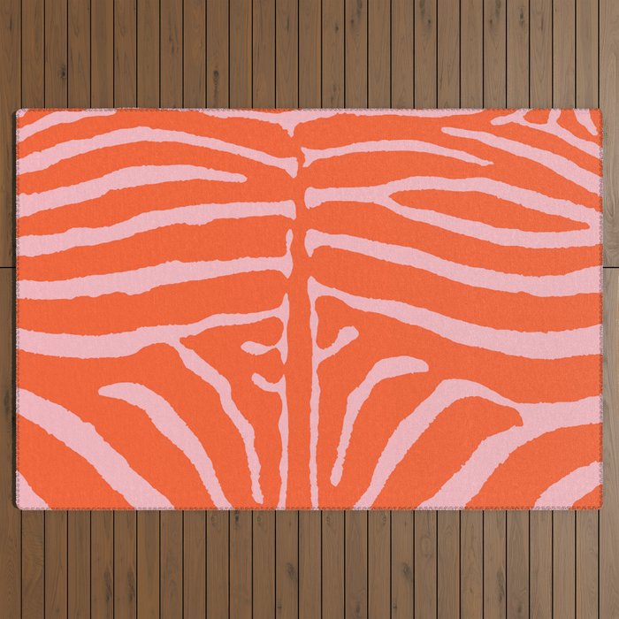 Zebra Orange and Pink 241 Outdoor Rug Gallery Image 3