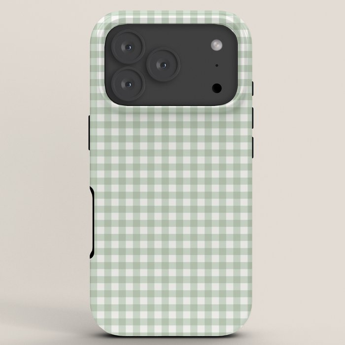Gingham Plaid Pattern - Sage Green iPhone Case Gallery Image 7