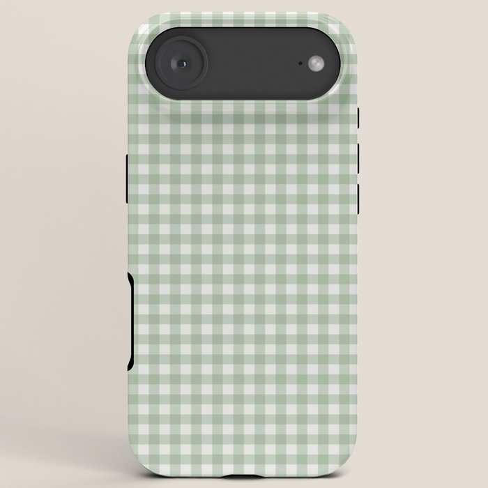 Gingham Plaid Pattern - Sage Green iPhone Case Gallery Image 6