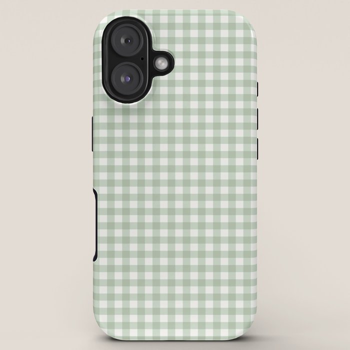 Gingham Plaid Pattern - Sage Green iPhone Case Gallery Image 5