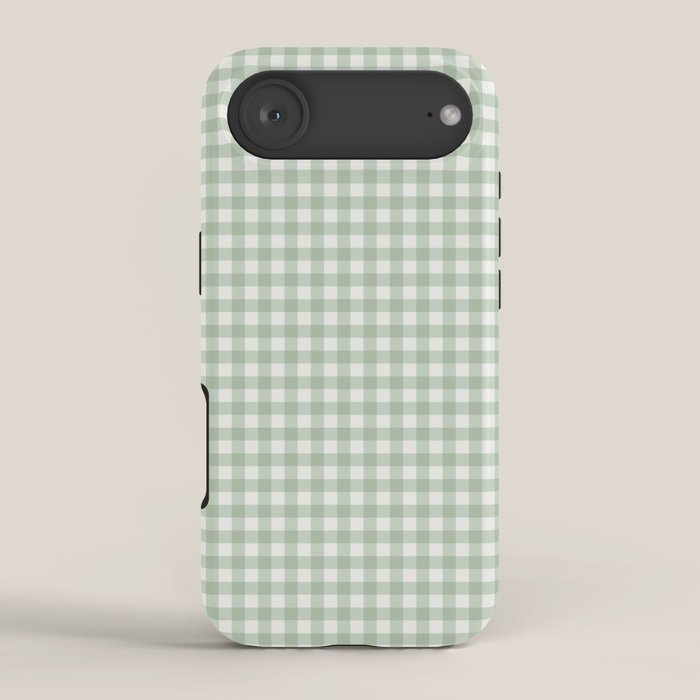 Gingham Plaid Pattern - Sage Green iPhone Case Gallery Image 2