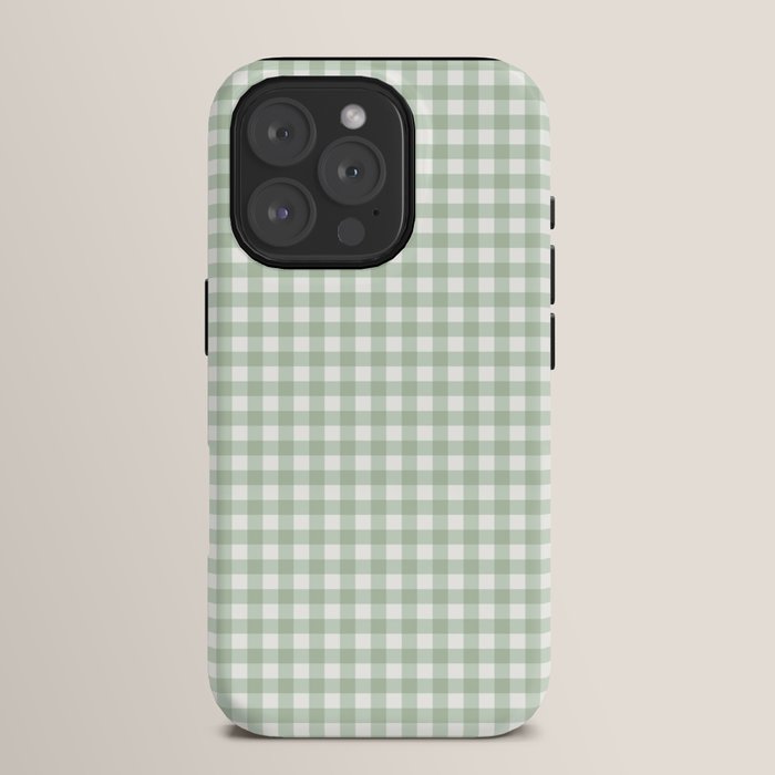 Gingham Plaid Pattern - Sage Green iPhone Case Gallery Image 15