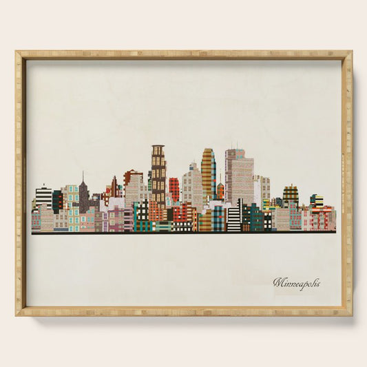 minneapolis skyline Serving Tray Gallery Image 1