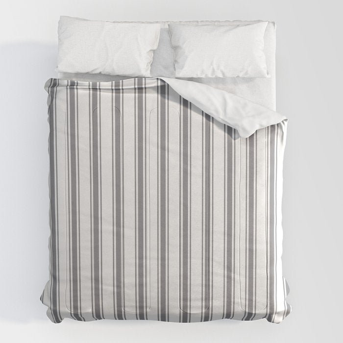 Gray blue ticking stripes Comforter Gallery Image 2