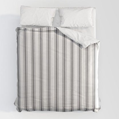 Gray blue ticking stripes Comforter Gallery Image 2