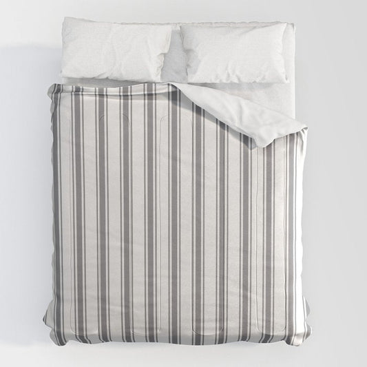 Gray blue ticking stripes Comforter Gallery Image 2