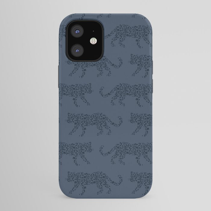 Leopard Parade - Dark Navy on Denim Blue iPhone Case Gallery Image 41