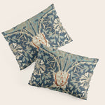 William Morris Vintage Honeysuckle 1876 Indigo Blue Antique Floral Pillow Sham Gallery Image 1