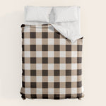 Gingham Large Tan Black White Duvet Cover Gallery Image 1