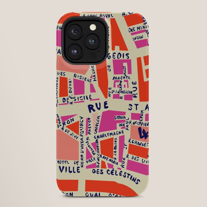 paris map pink iPhone Case Gallery Image 28