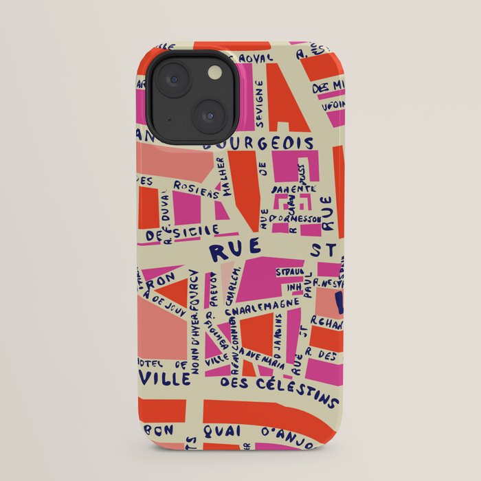 paris map pink iPhone Case Gallery Image 29