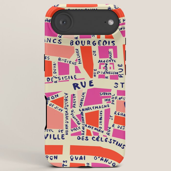paris map pink iPhone Case Gallery Image 6