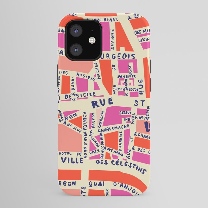 paris map pink iPhone Case Gallery Image 41